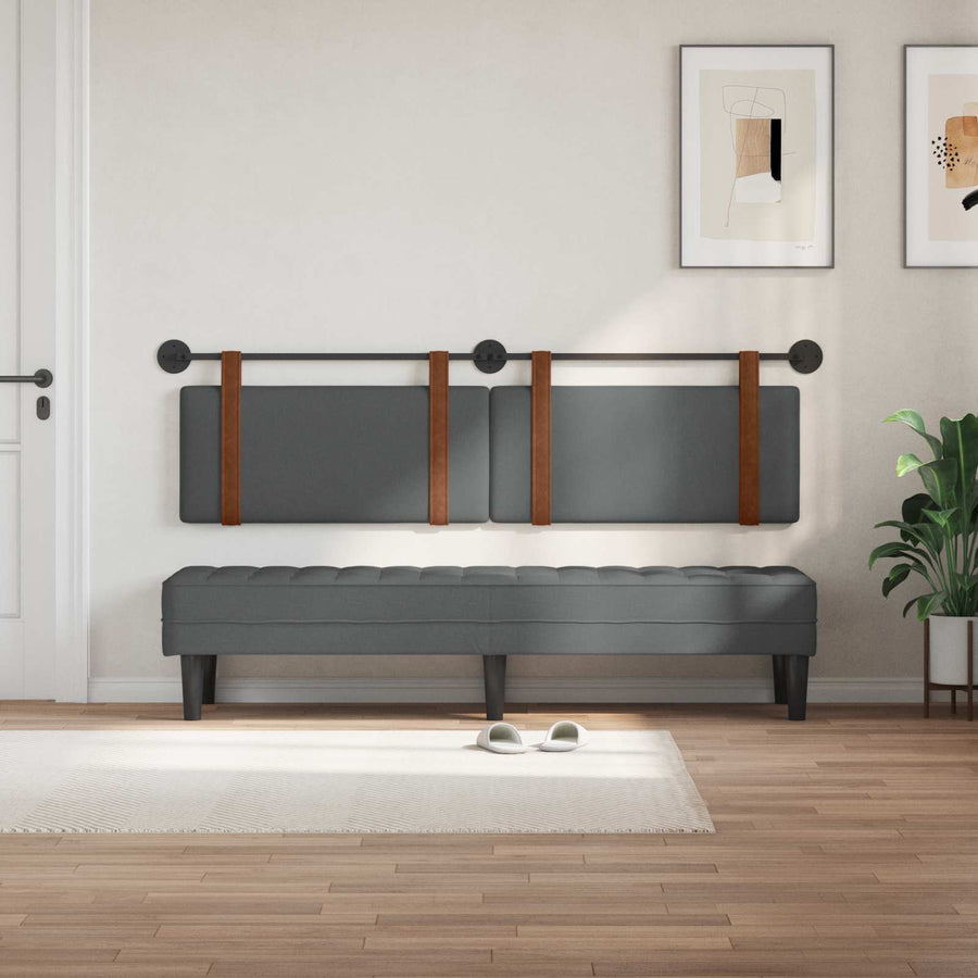Hangend Hoofdeinde Effen Donkergrijs 180 x 40 cm Bewerkt hout