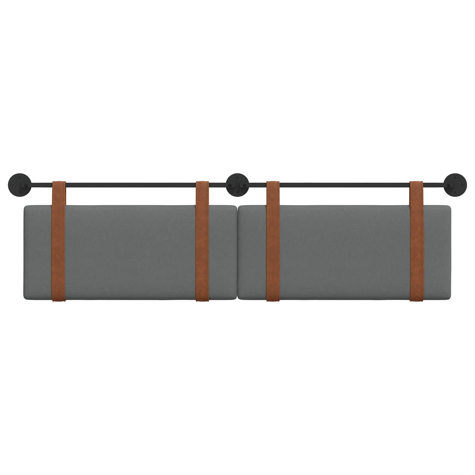 Hangend Hoofdeinde Effen Donkergrijs 180 x 40 cm Bewerkt hout