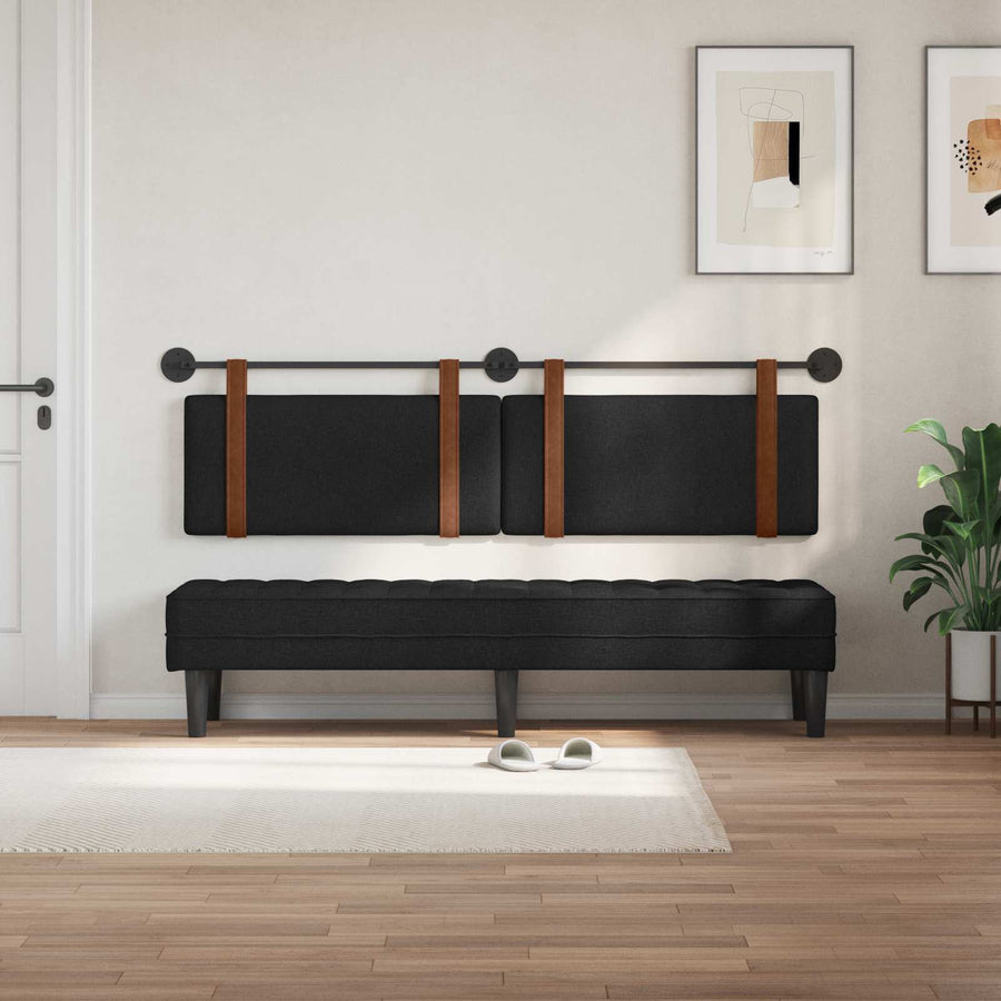 Hangend Hoofdeinde Effen Zwart 180 x 40 cm Bewerkt hout