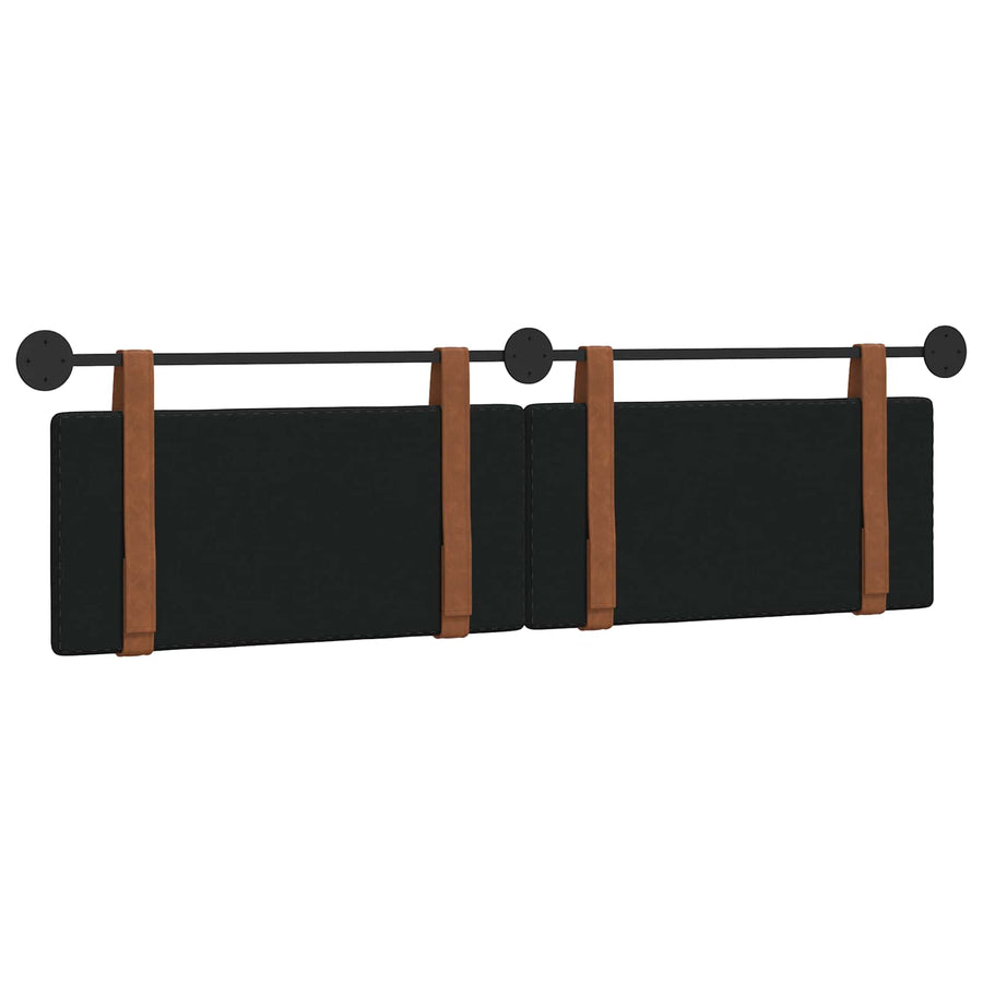 Hangend Hoofdeinde Effen Zwart 180 x 40 cm Bewerkt hout