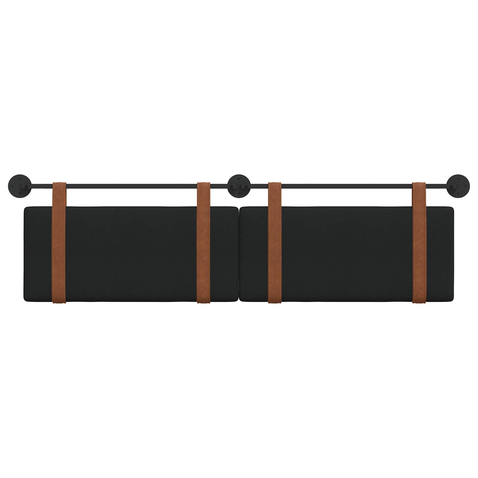 Hangend Hoofdeinde Effen Zwart 180 x 40 cm Bewerkt hout