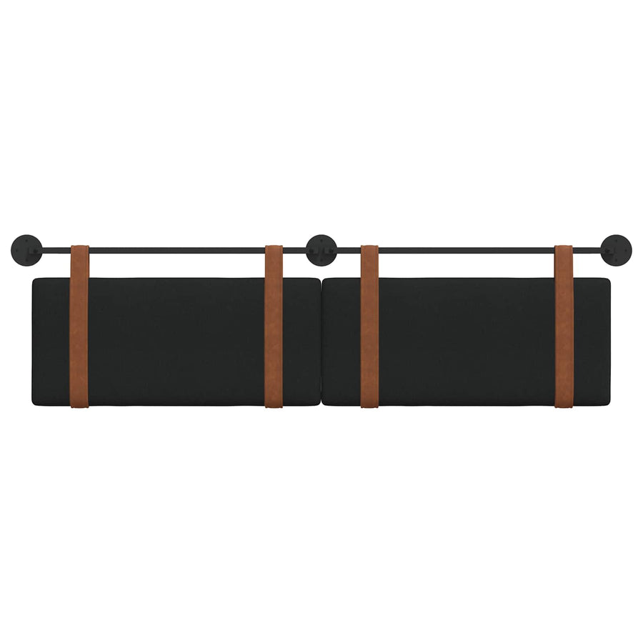Hangend Hoofdeinde Effen Zwart 180 x 40 cm Bewerkt hout