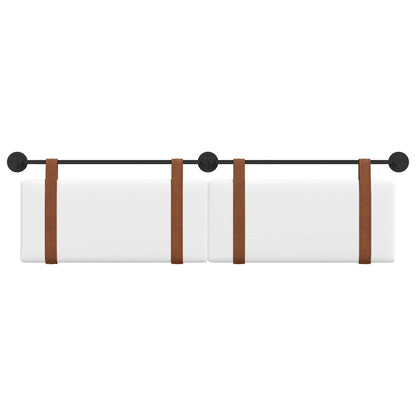 Hangend Hoofdeinde Wandgemonteerd Wit 180 x 40 cm Bewerkt hout