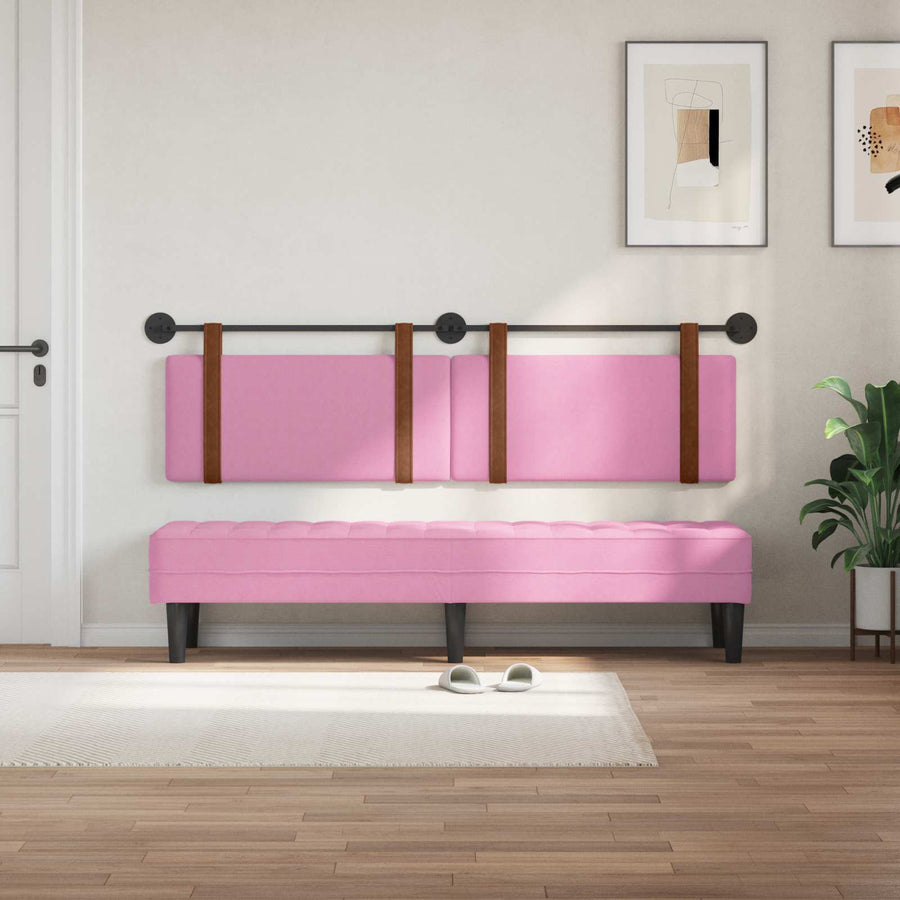 Hangend Hoofdeinde Wandgemonteerd Roze 180 x 40 cm Bewerkt hout