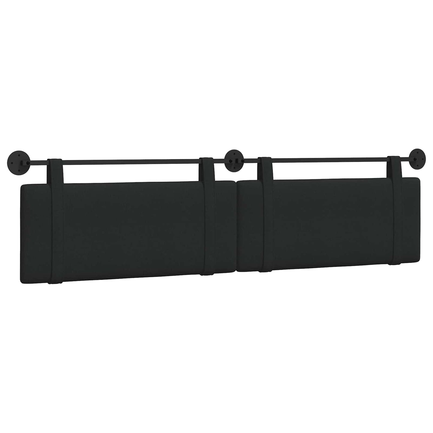 Hangend Hoofdeinde Wandgemonteerd Zwart 210 x 55 x 5 cm Stof