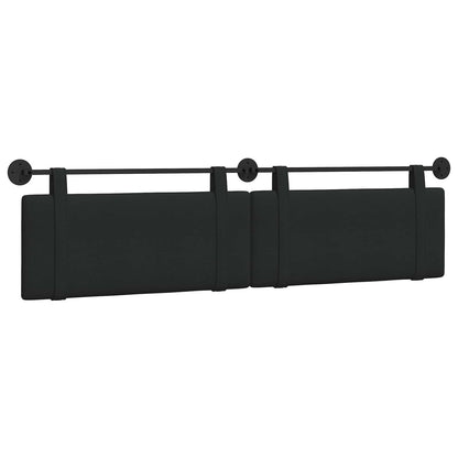 Hangend Hoofdeinde Wandgemonteerd Zwart 210 x 55 x 5 cm Stof