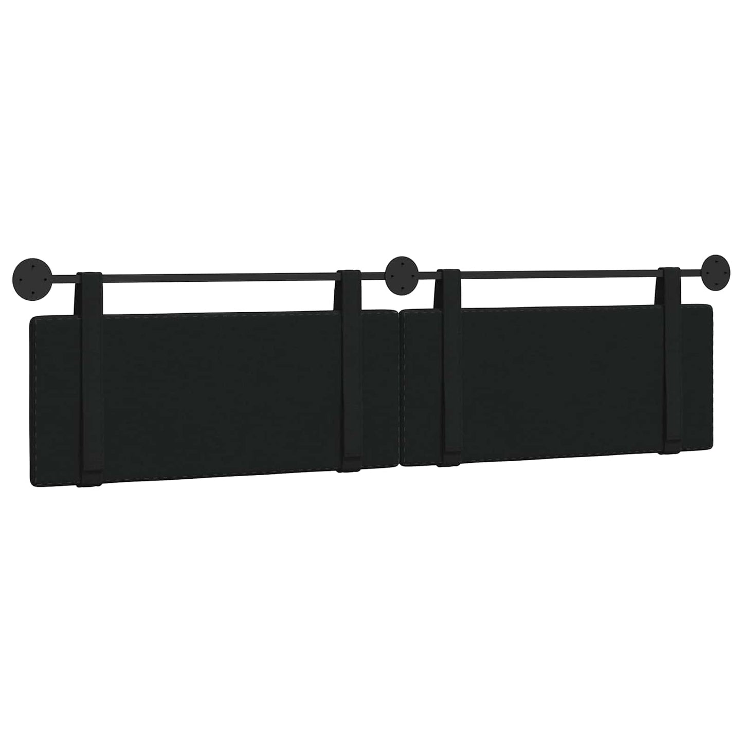Hangend Hoofdeinde Wandgemonteerd Zwart 210 x 55 x 5 cm Stof