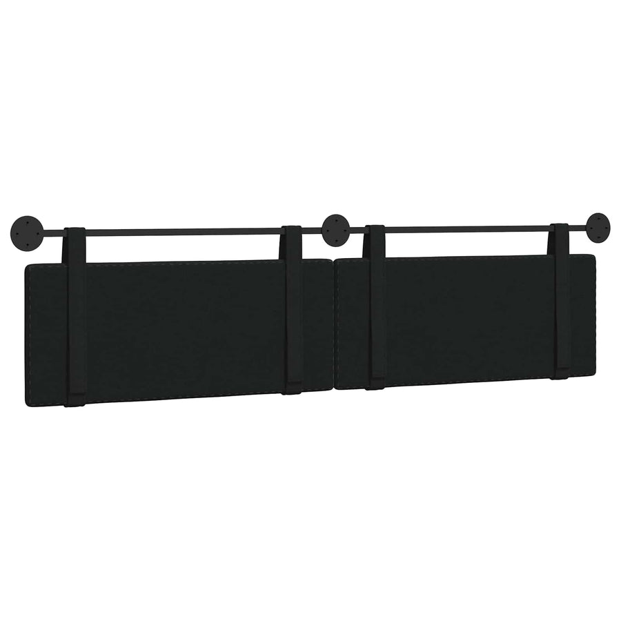 Hangend Hoofdeinde Wandgemonteerd Zwart 210 x 55 x 5 cm Stof