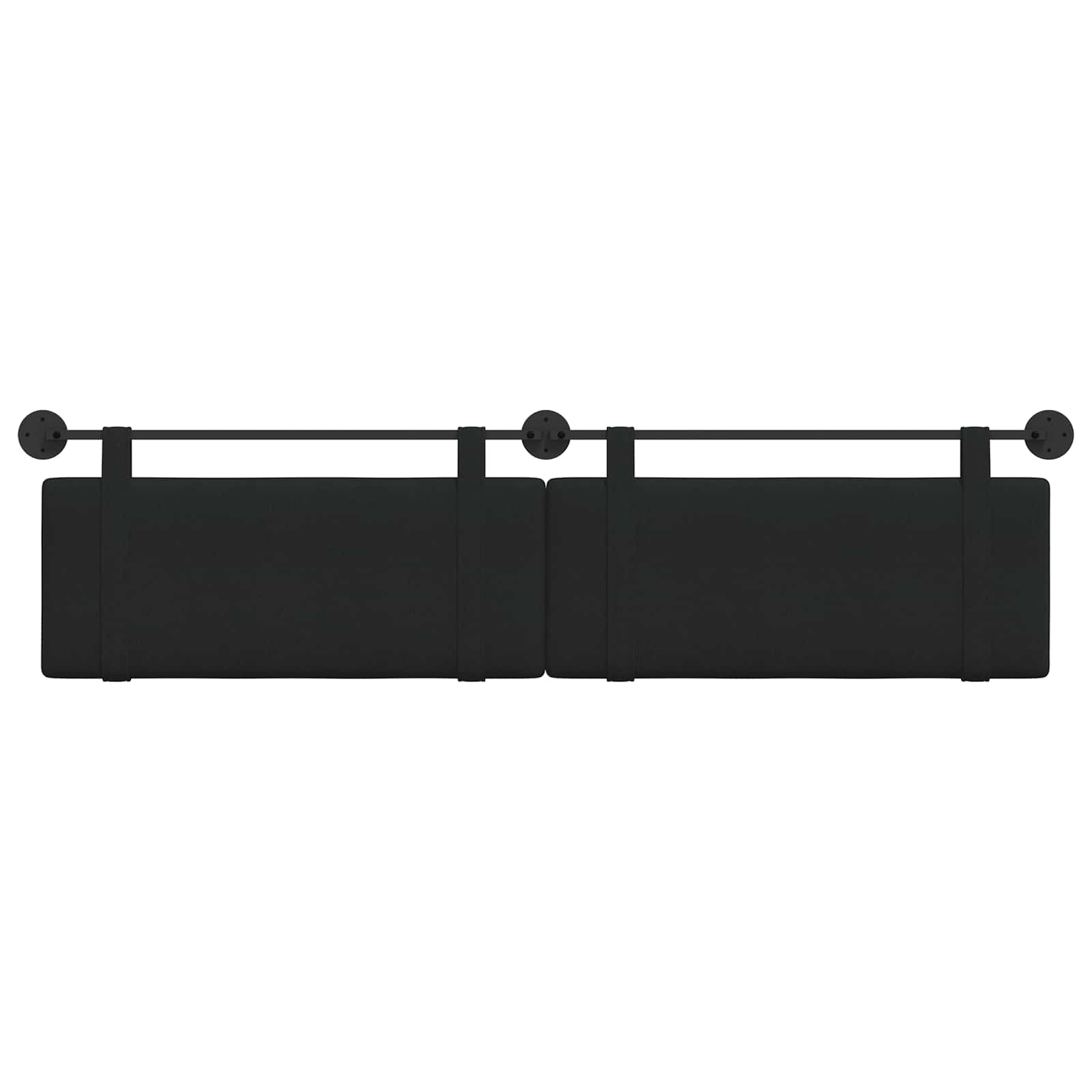 Hangend Hoofdeinde Wandgemonteerd Zwart 210 x 55 x 5 cm Stof