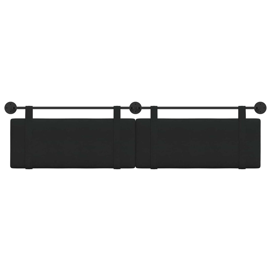 Hangend Hoofdeinde Wandgemonteerd Zwart 210 x 55 x 5 cm Stof