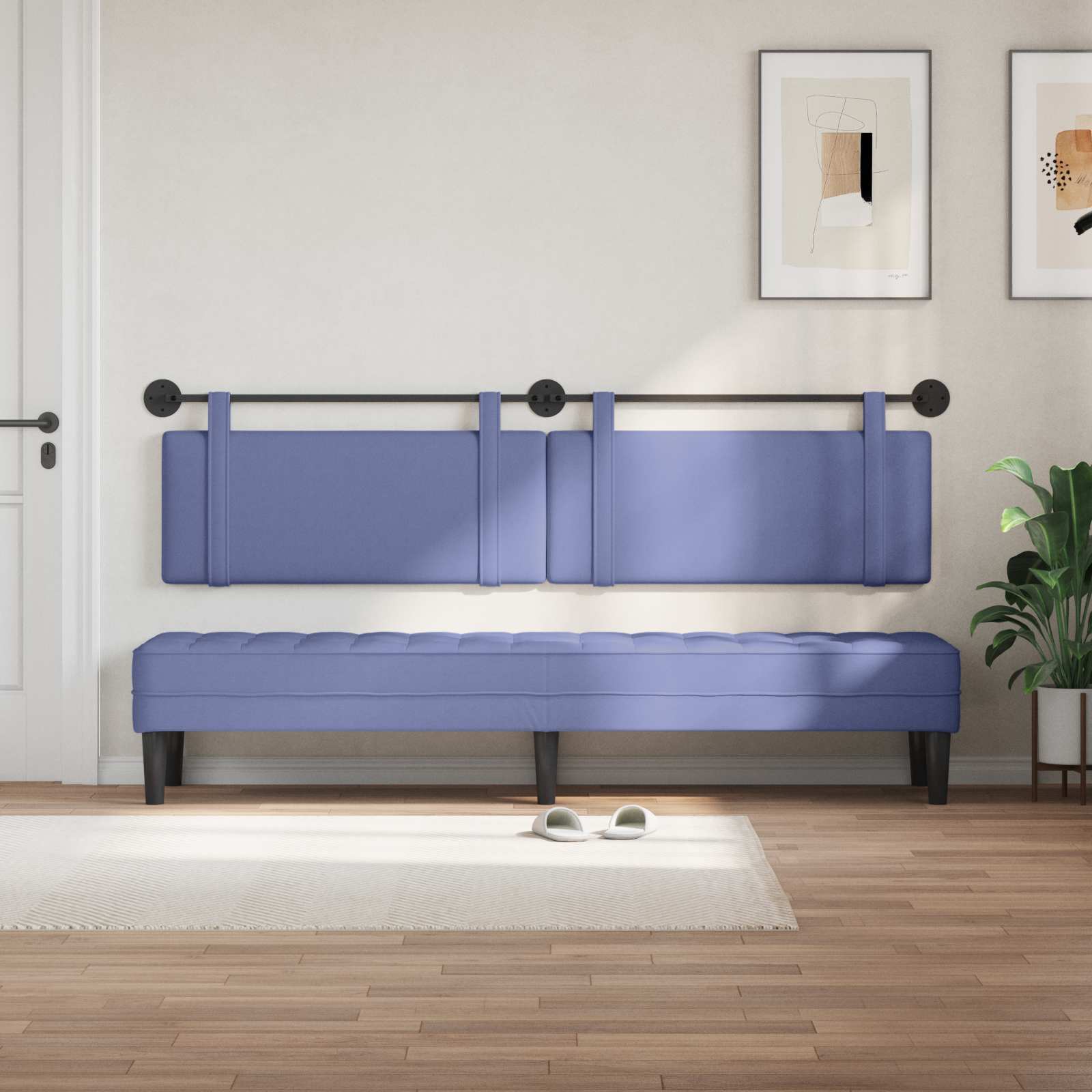 Hangend Hoofdeinde Effen Jeans Blauw 210 x 55 x 5 cm Stof