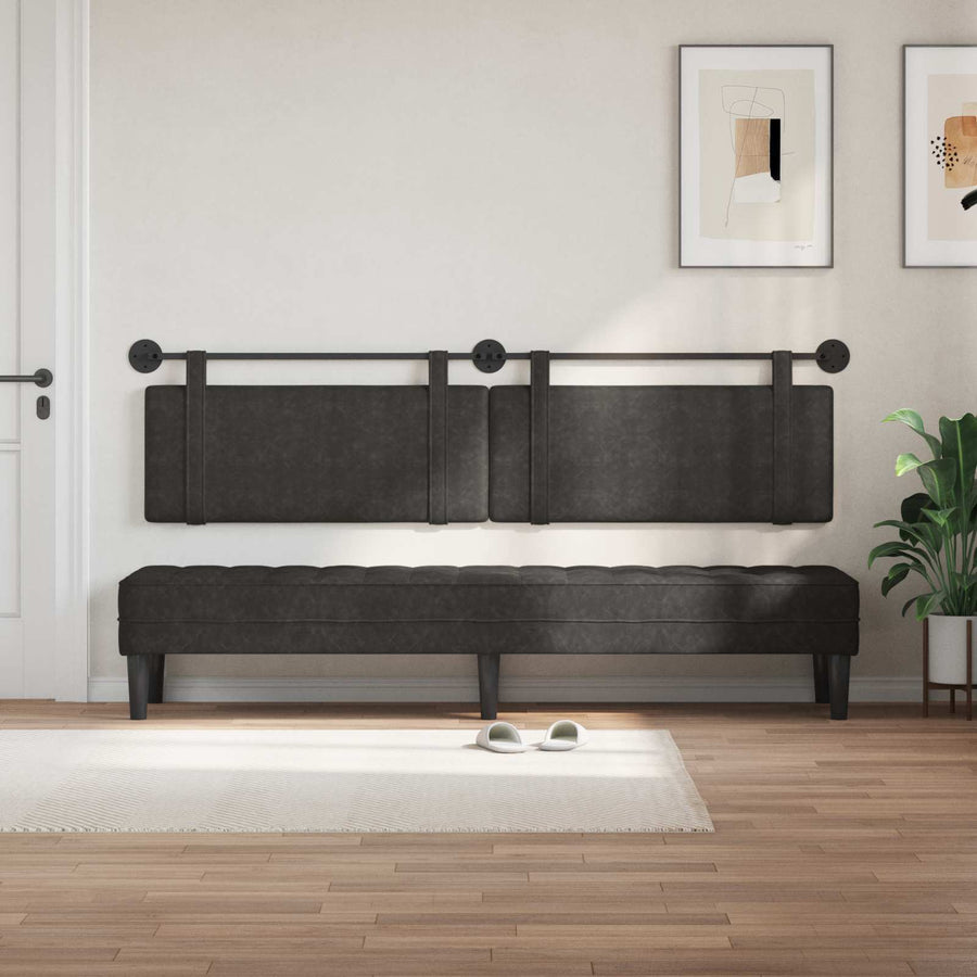 Hangend Hoofdeinde Effen Zwart 210 x 55 x 5 cm Antiek PU