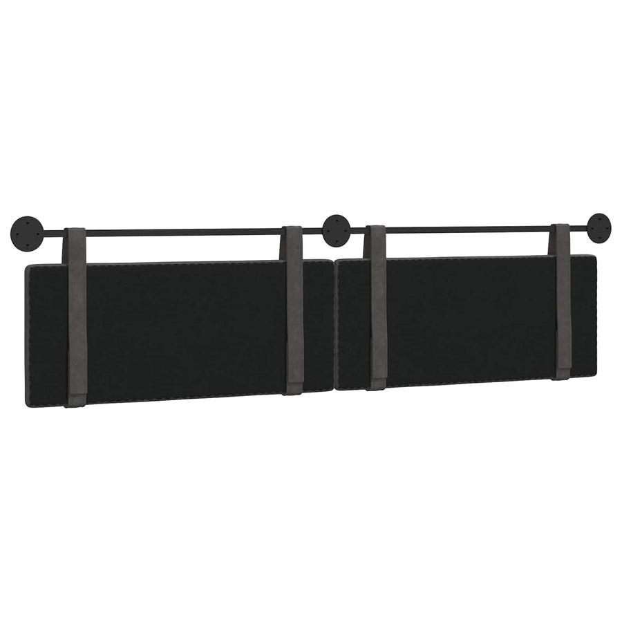 Hangend Hoofdeinde Effen Zwart 210 x 55 x 5 cm Antiek PU