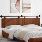 Hanging Headboard Solid Brown 210 x 55 x 5 cm Antique PU