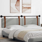 Hanging Headboard Solid Cloud Grey 210 x 55 x 5 cm Antique PU