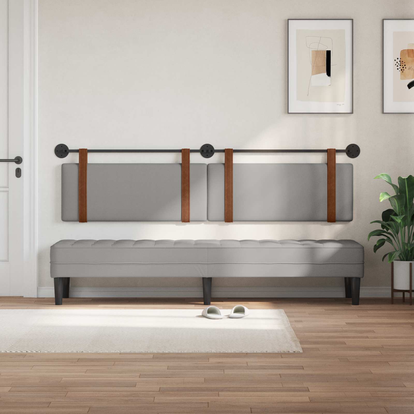 Hangend Hoofdeinde Effen Wolkengrijs 210 x 55 x 5 cm Antiek PU