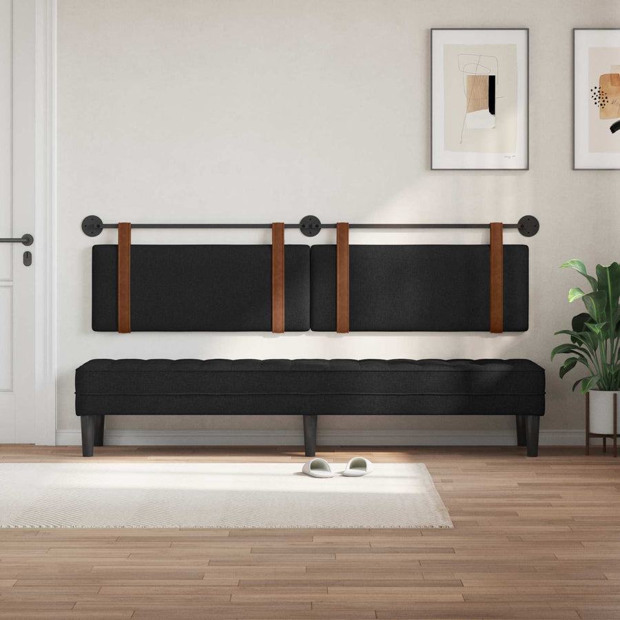 Hangend Hoofdeinde Effen Zwart 210 x 55 x 5 cm Antiek PU