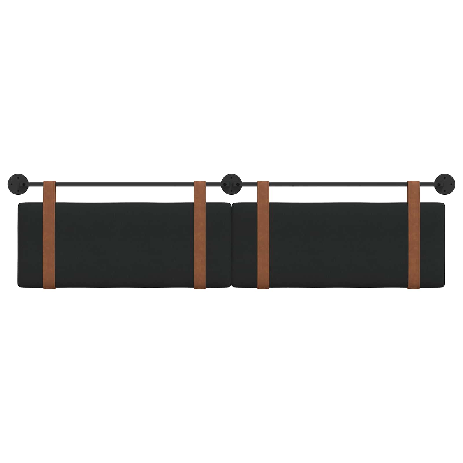 Hangend Hoofdeinde Effen Zwart 210 x 55 x 5 cm Antiek PU