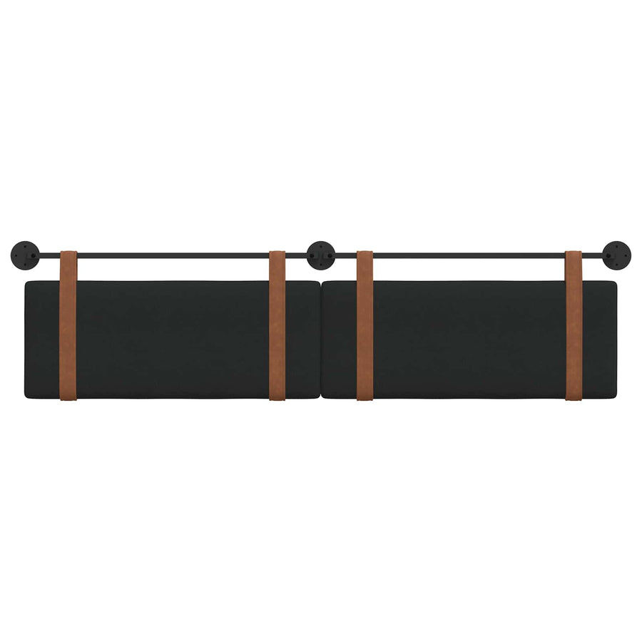 Hangend Hoofdeinde Effen Zwart 210 x 55 x 5 cm Antiek PU