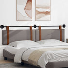 Hanging Headboard Plain Taupe 210 x 55 x 5 cm Antique PU