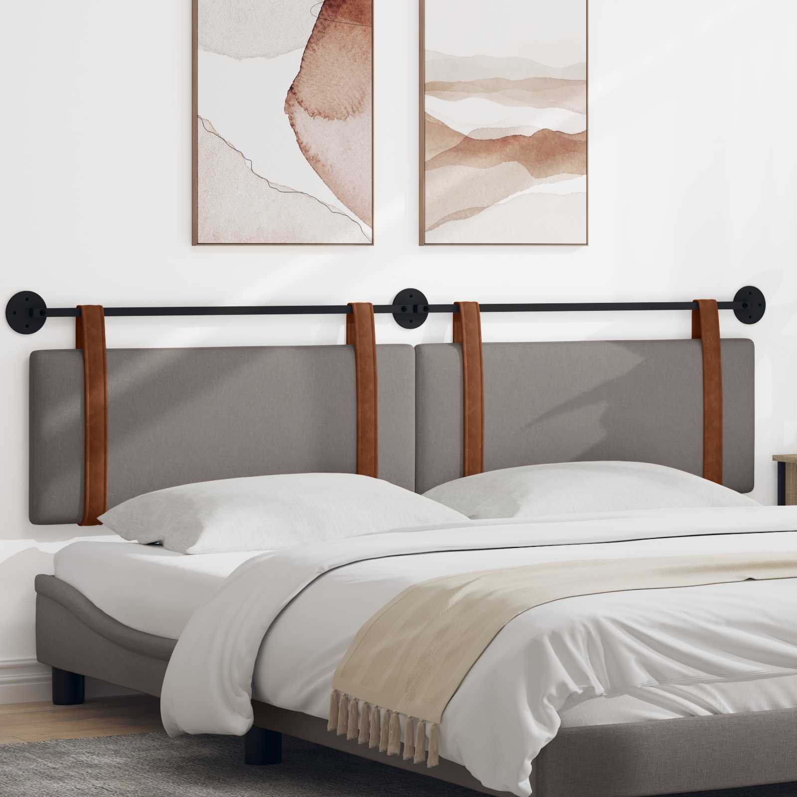 Hangend Hoofdeinde Effen Taupe 210 x 55 x 5 cm Antiek PU