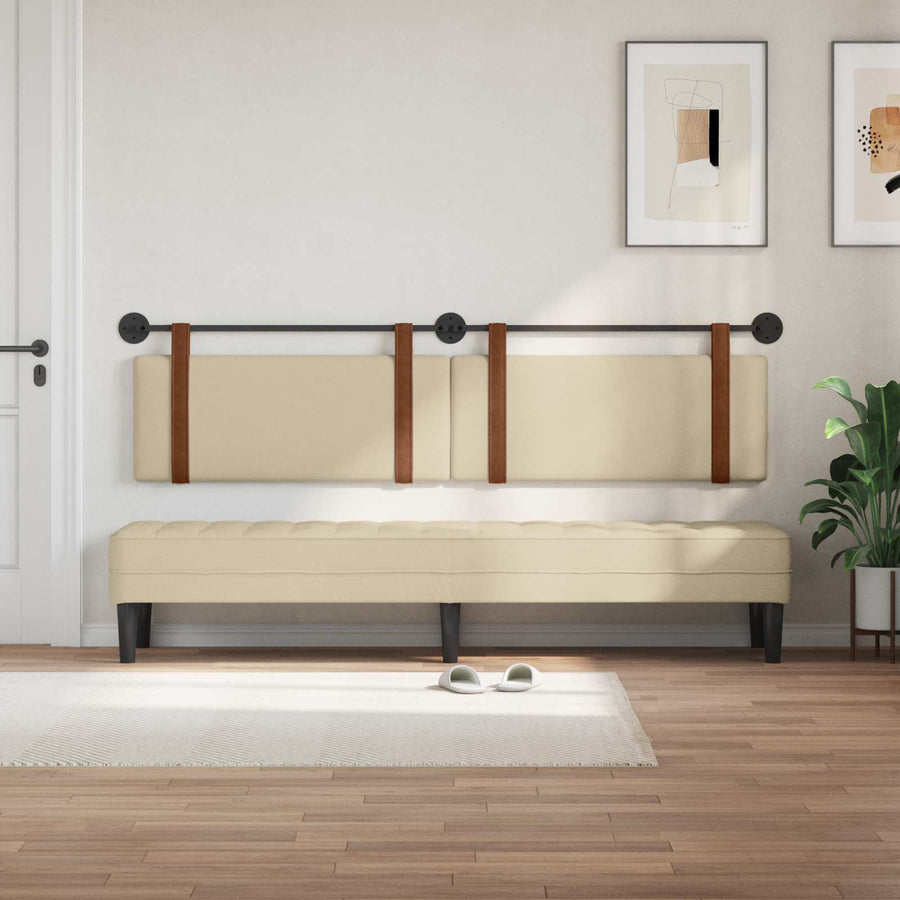 Hangend Hoofdeinde Effen Crème 210 x 55 x 5 cm Antiek PU