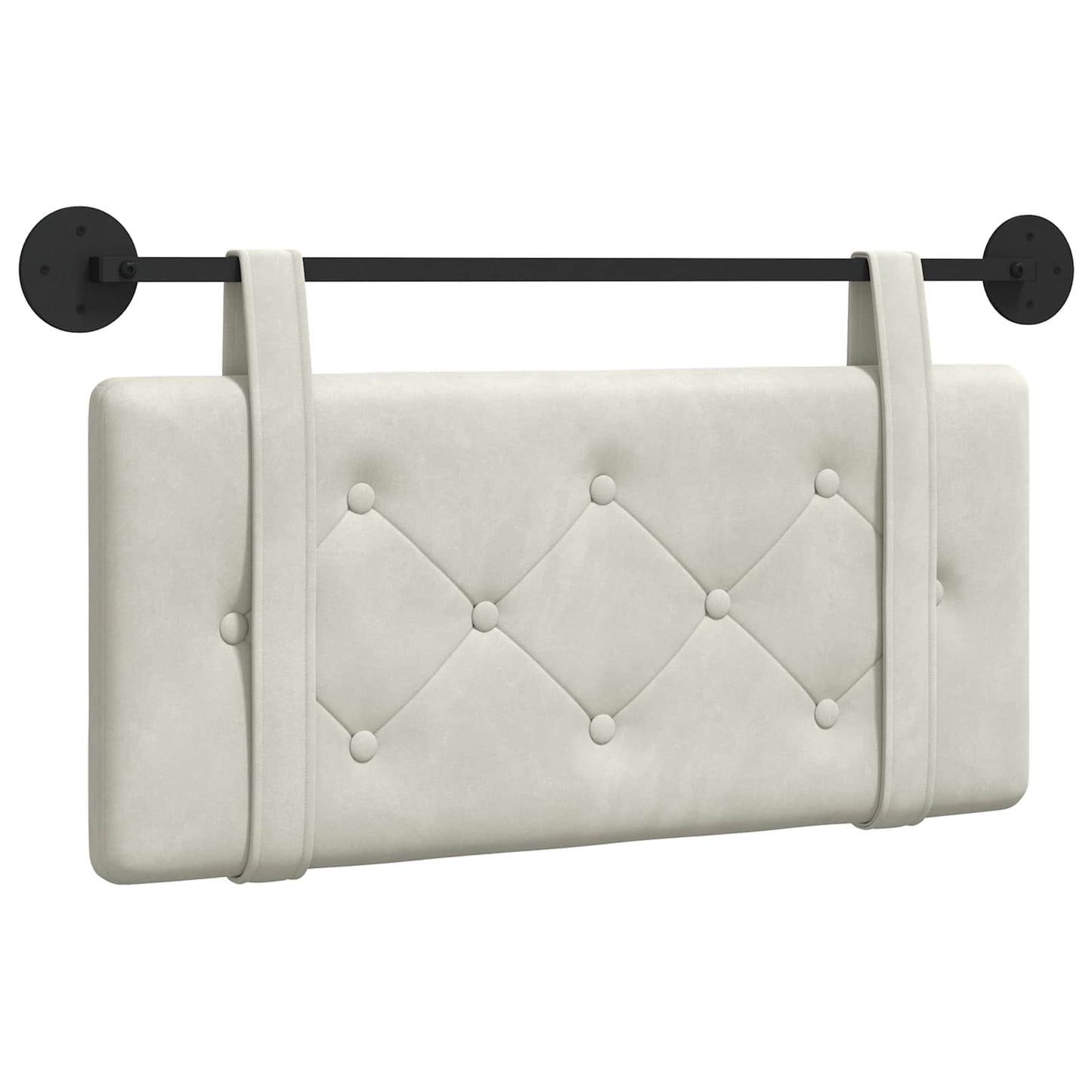 Hangend Hoofdeinde Wandgemonteerd Crème 90 x 55 x 5 cm Fluweel