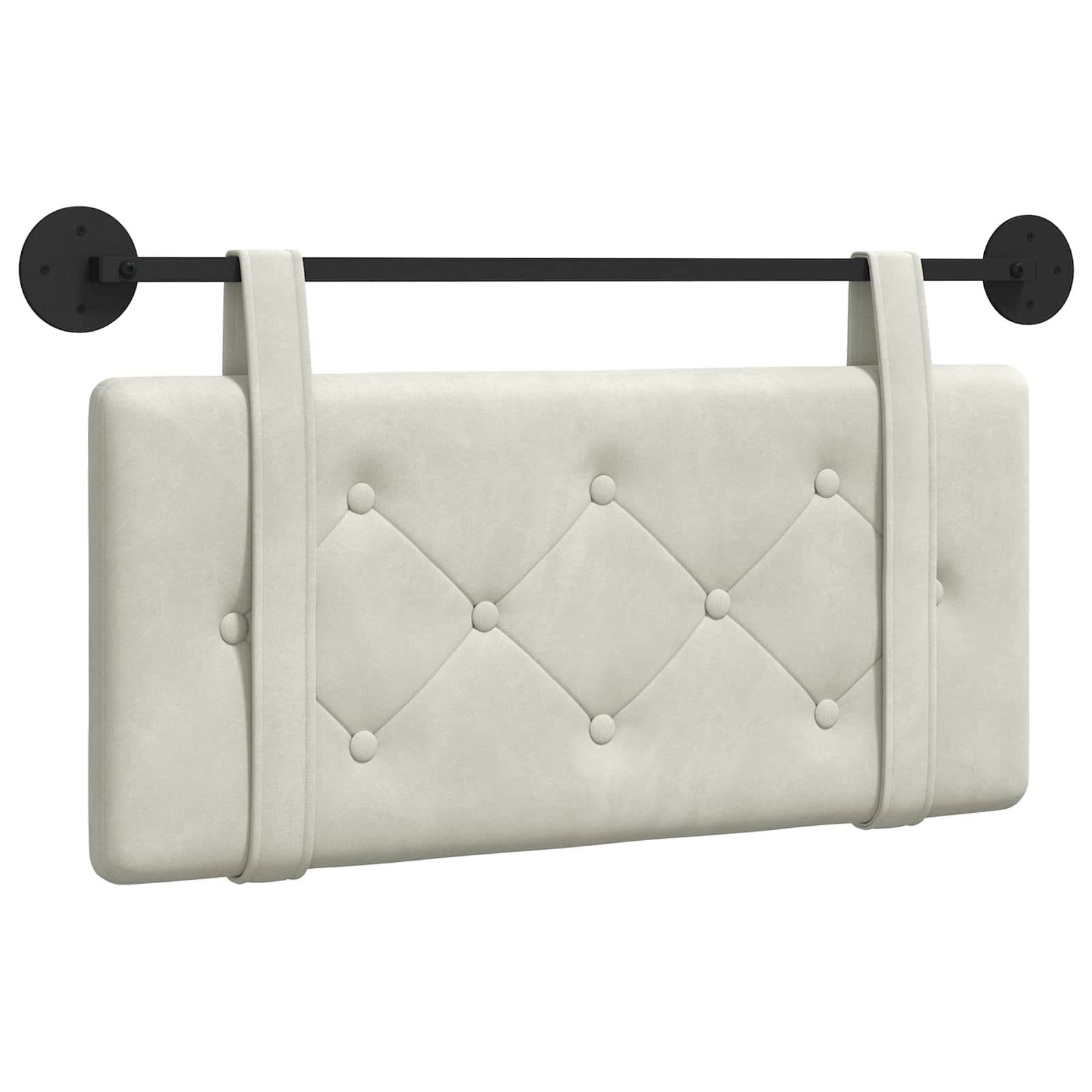Hangend Hoofdeinde Wandgemonteerd Crème 90 x 55 x 5 cm Fluweel