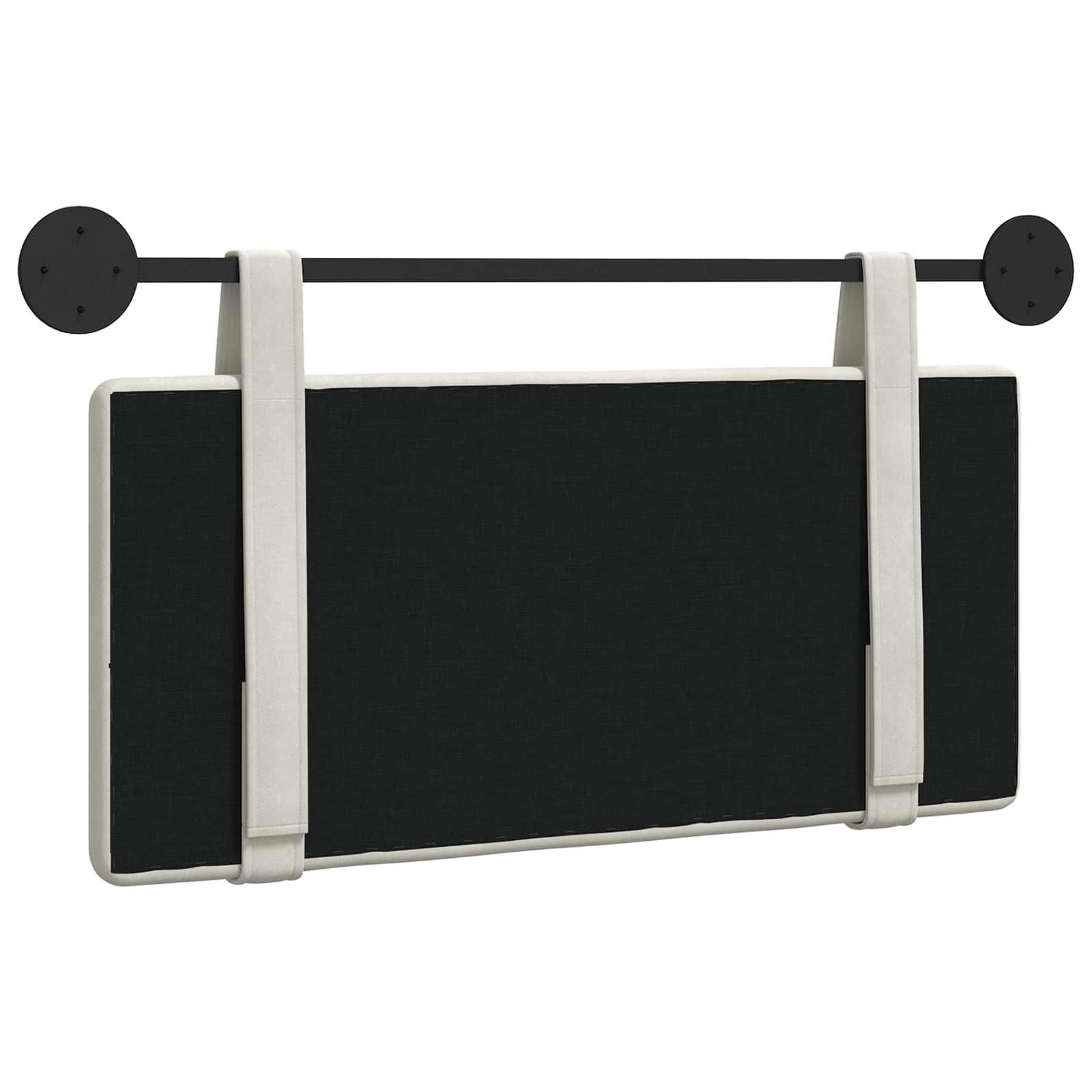 Hangend Hoofdeinde Wandgemonteerd Crème 90 x 55 x 5 cm Fluweel