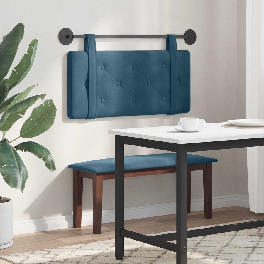 Hangend Hoofdeinde Wandgemonteerd Blauw 90 x 55 x 5 cm Fluweel