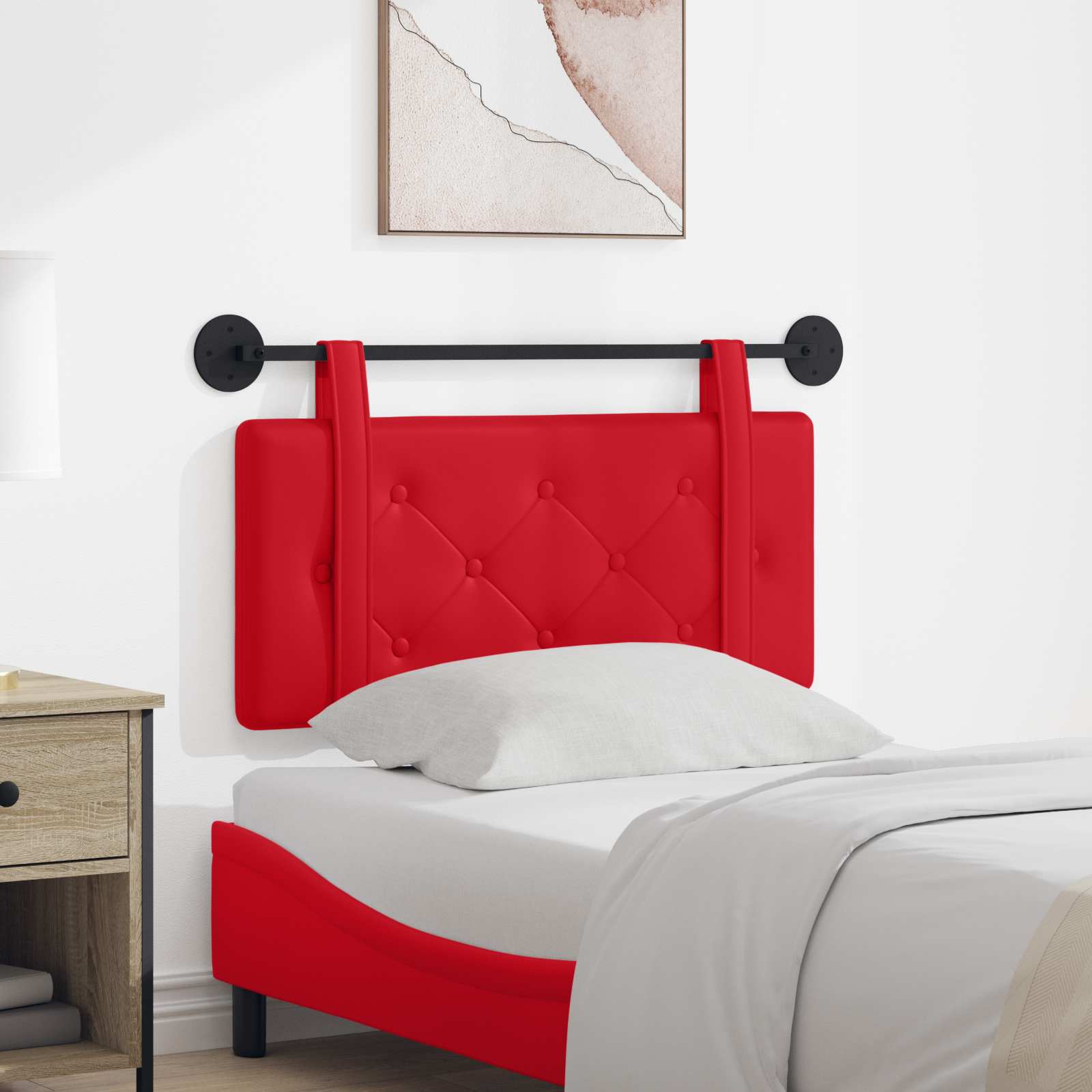 Hangend Hoofdeinde Wandgemonteerd Rood 80 cm Nep Leer