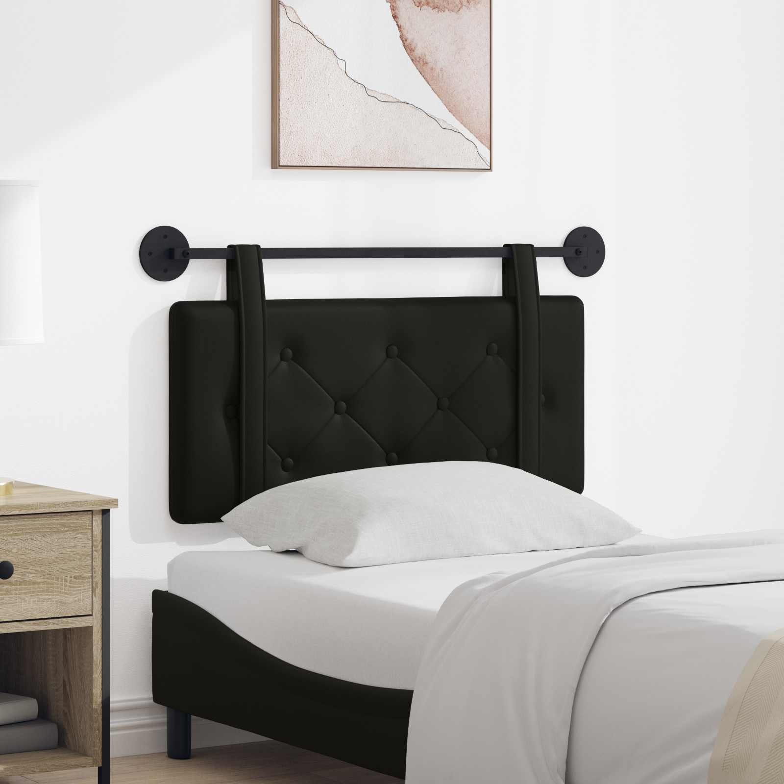 Hangend Hoofdeinde Wandgemonteerd Zwart 80 cm Nep Leer