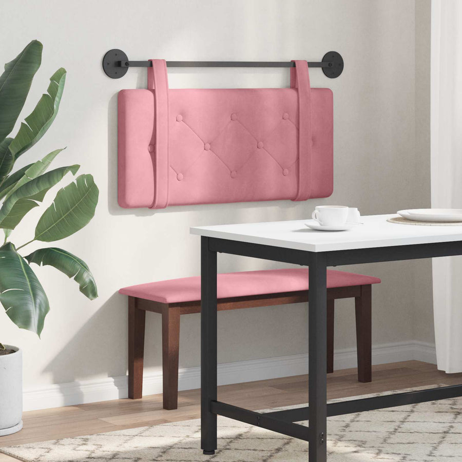 Hangend Hoofdeinde Wandgemonteerd Roze 100 x 55 x 5 cm Fluweel
