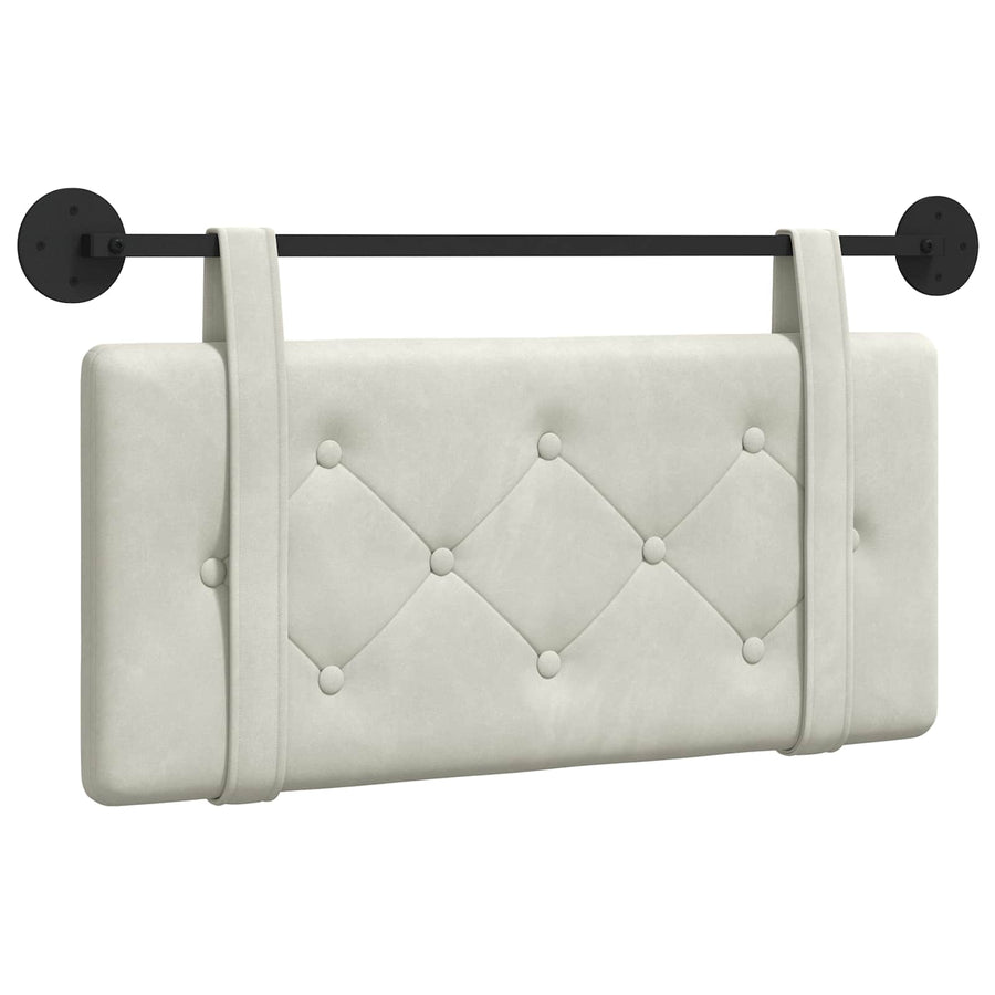 Hangend Hoofdeinde Wandgemonteerd Crème 100 x 55 x 5 cm Fluweel
