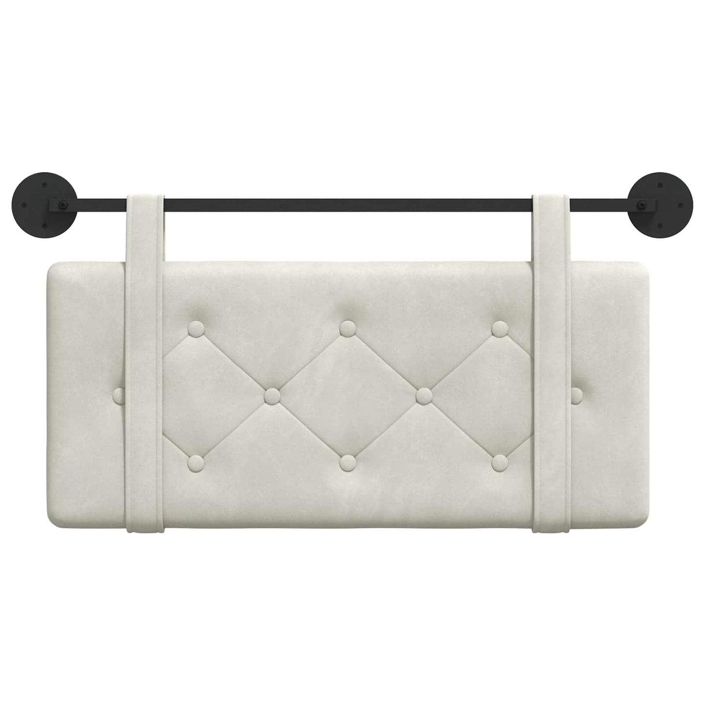 Hangend Hoofdeinde Wandgemonteerd Crème 100 x 55 x 5 cm Fluweel
