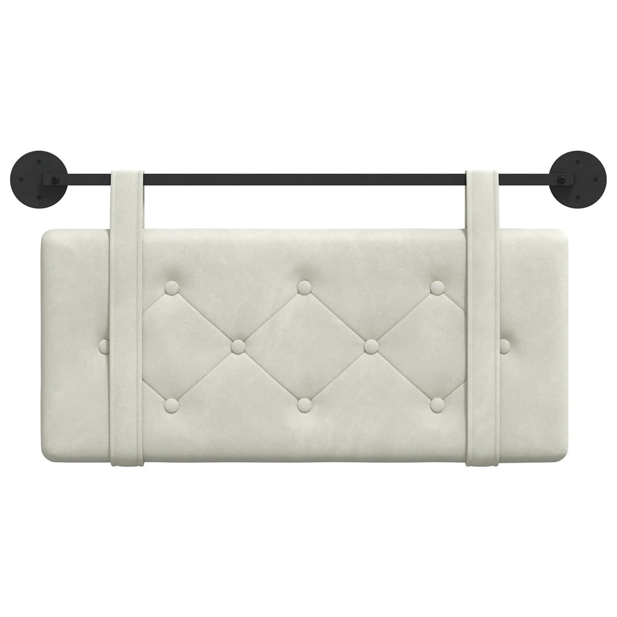Hangend Hoofdeinde Wandgemonteerd Crème 100 x 55 x 5 cm Fluweel