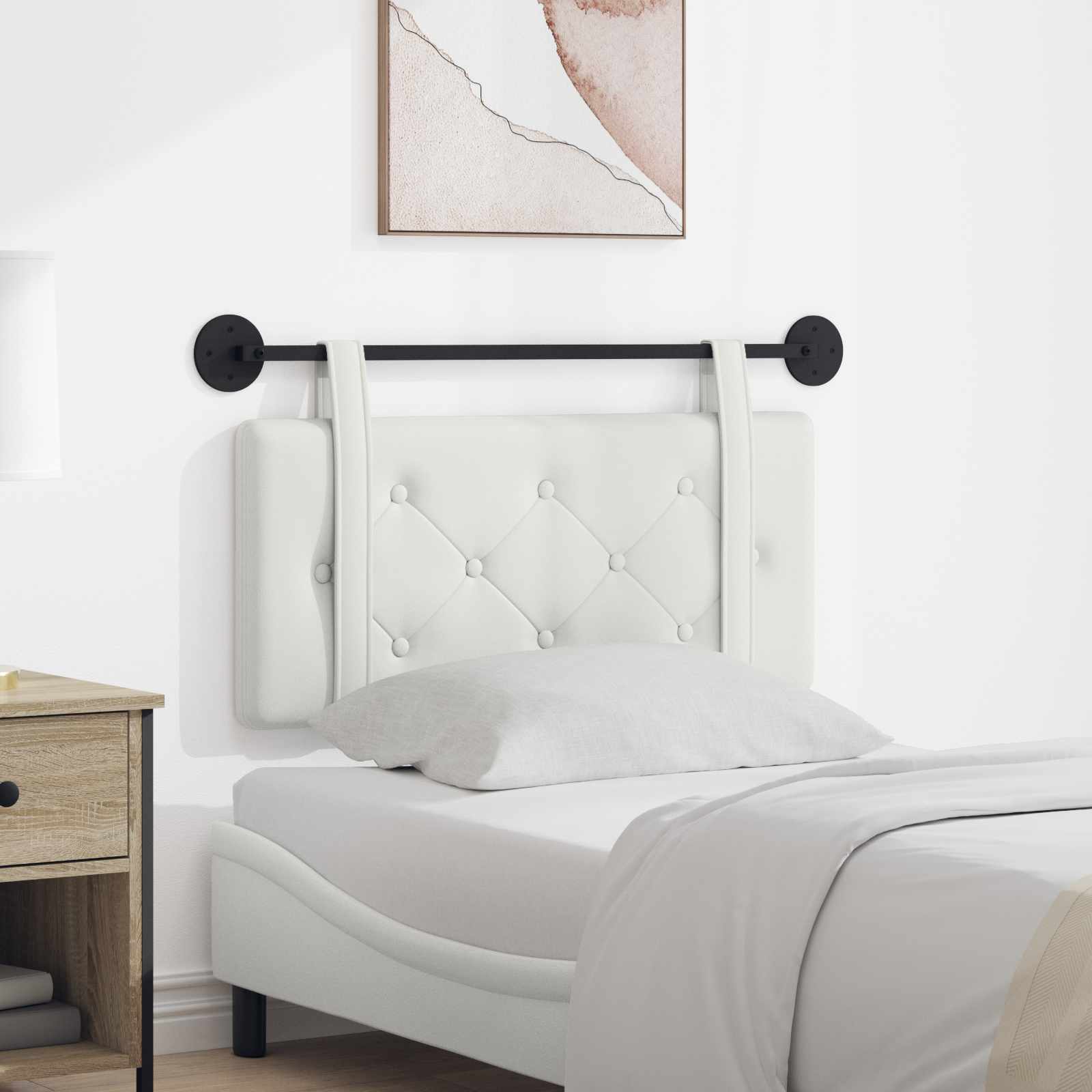 Hangend Hoofdeinde Wandgemonteerd Wit 90 cm Nep Leer