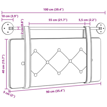Hangend Hoofdeinde Glanzend Bruin 90 cm Antiek PU