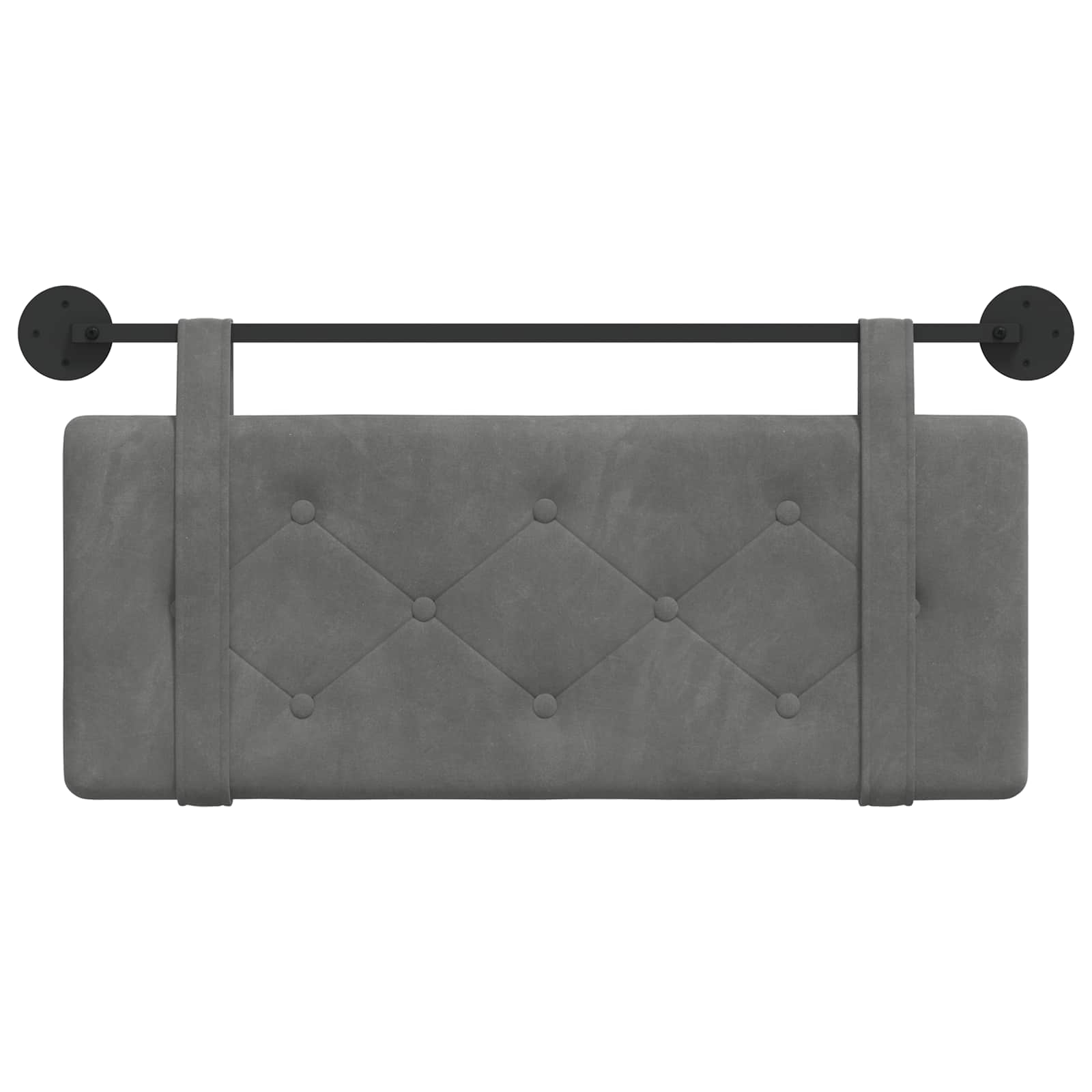Hangend Hoofdeinde Donkergrijs 110 x 55 x 5 cm Fluweel