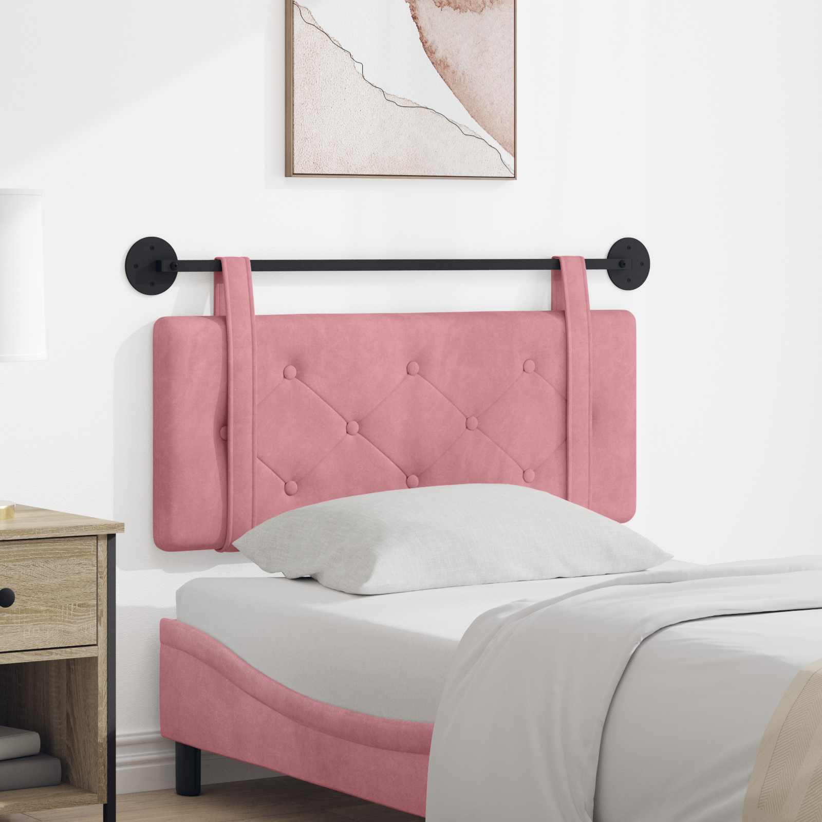 Hangend Hoofdeinde Wandgemonteerd Roze 110 x 55 x 5 cm Fluweel