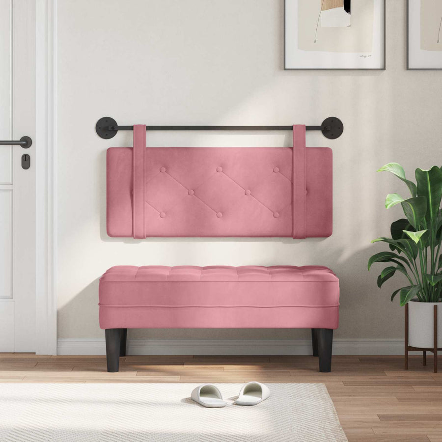 Hangend Hoofdeinde Wandgemonteerd Roze 110 x 55 x 5 cm Fluweel
