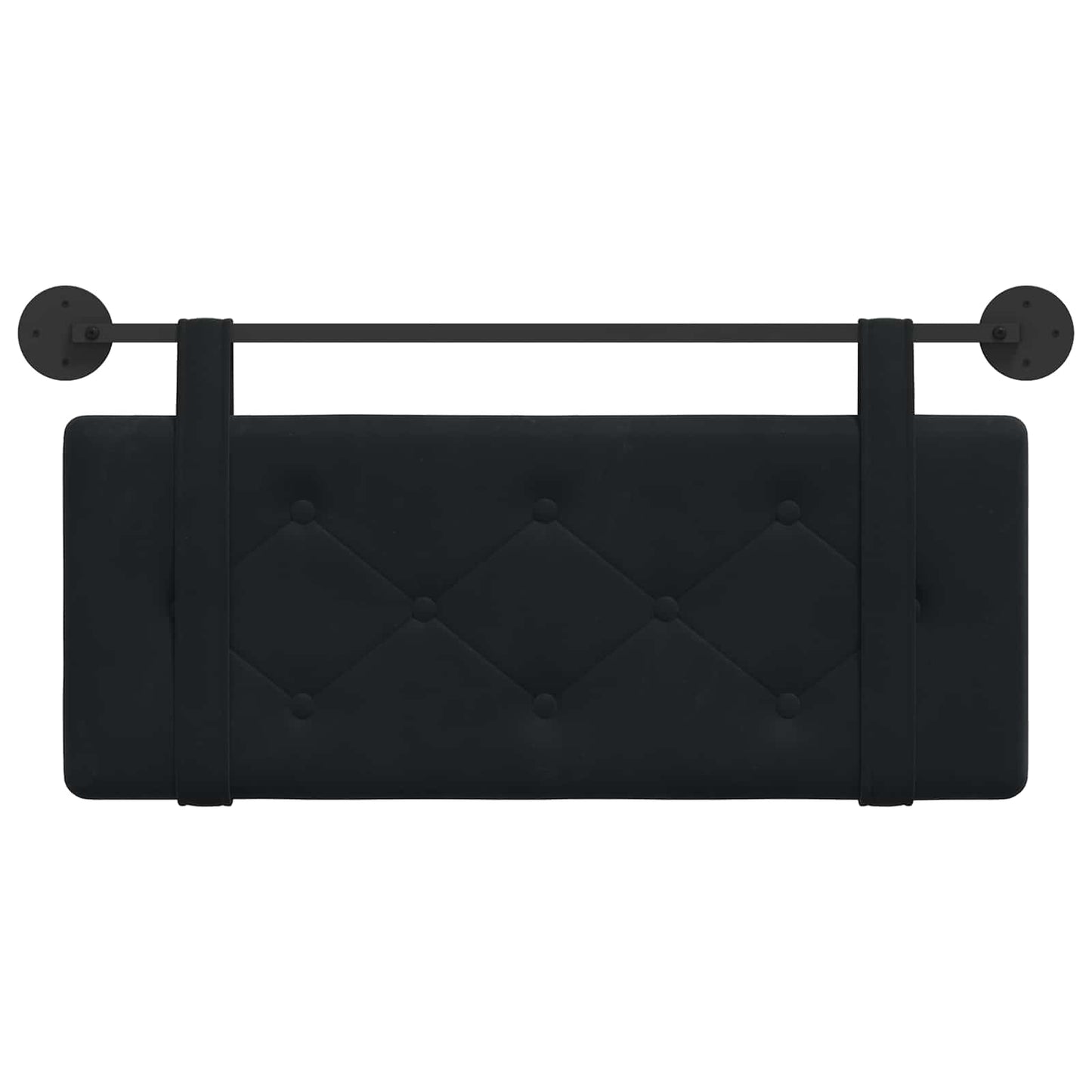 Hangend Hoofdeinde Wandgemonteerd Zwart 110 x 55 x 5 cm Fluweel