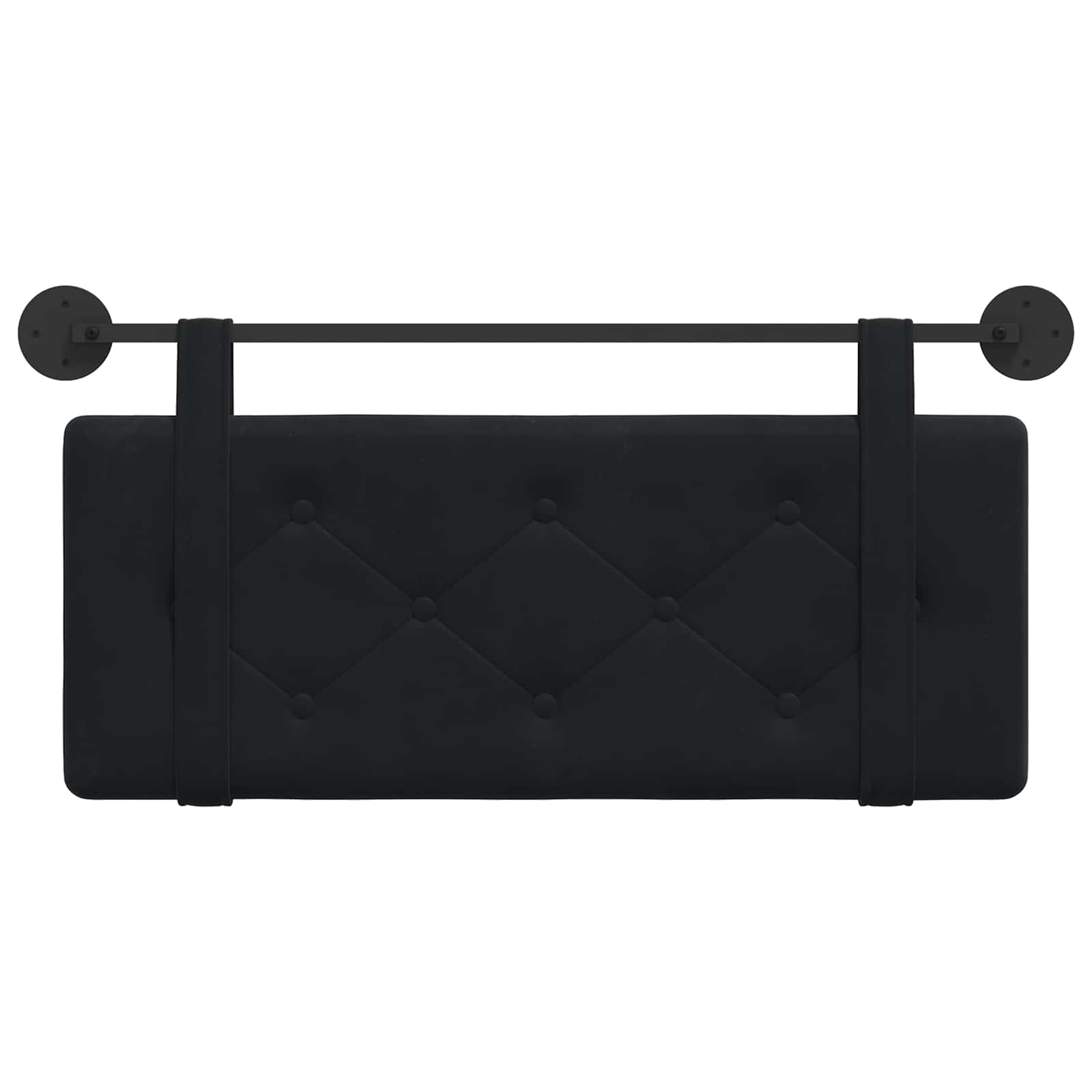 Hangend Hoofdeinde Wandgemonteerd Zwart 110 x 55 x 5 cm Fluweel