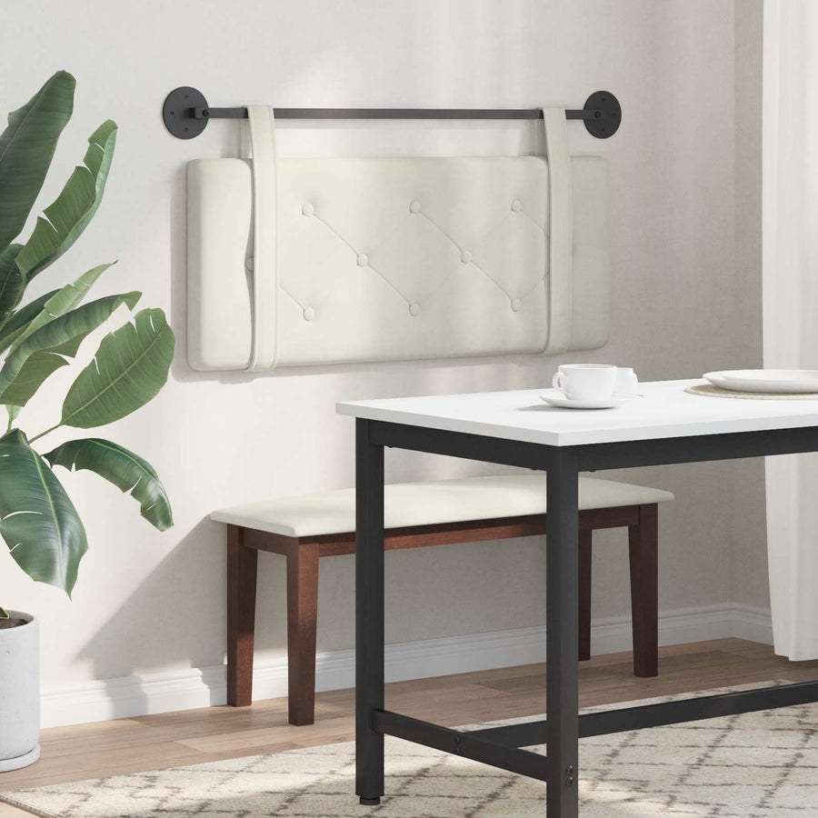 Hangend Hoofdeinde Wandgemonteerd Crème 110 x 55 x 5 cm Fluweel