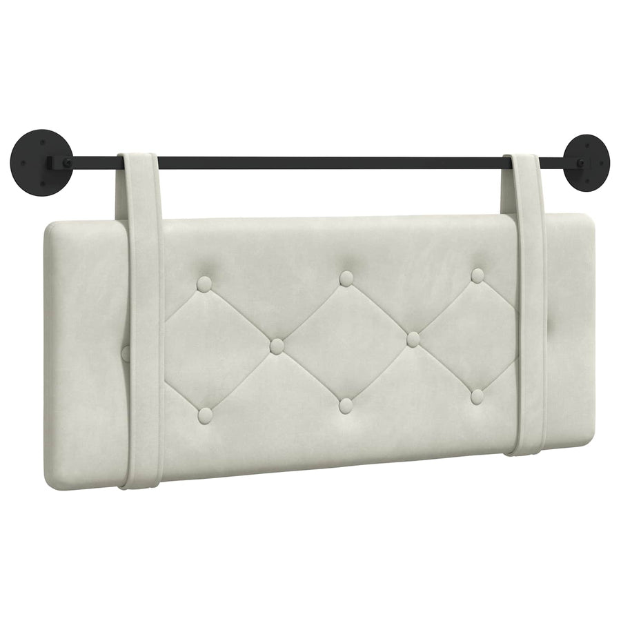 Hangend Hoofdeinde Wandgemonteerd Crème 110 x 55 x 5 cm Fluweel
