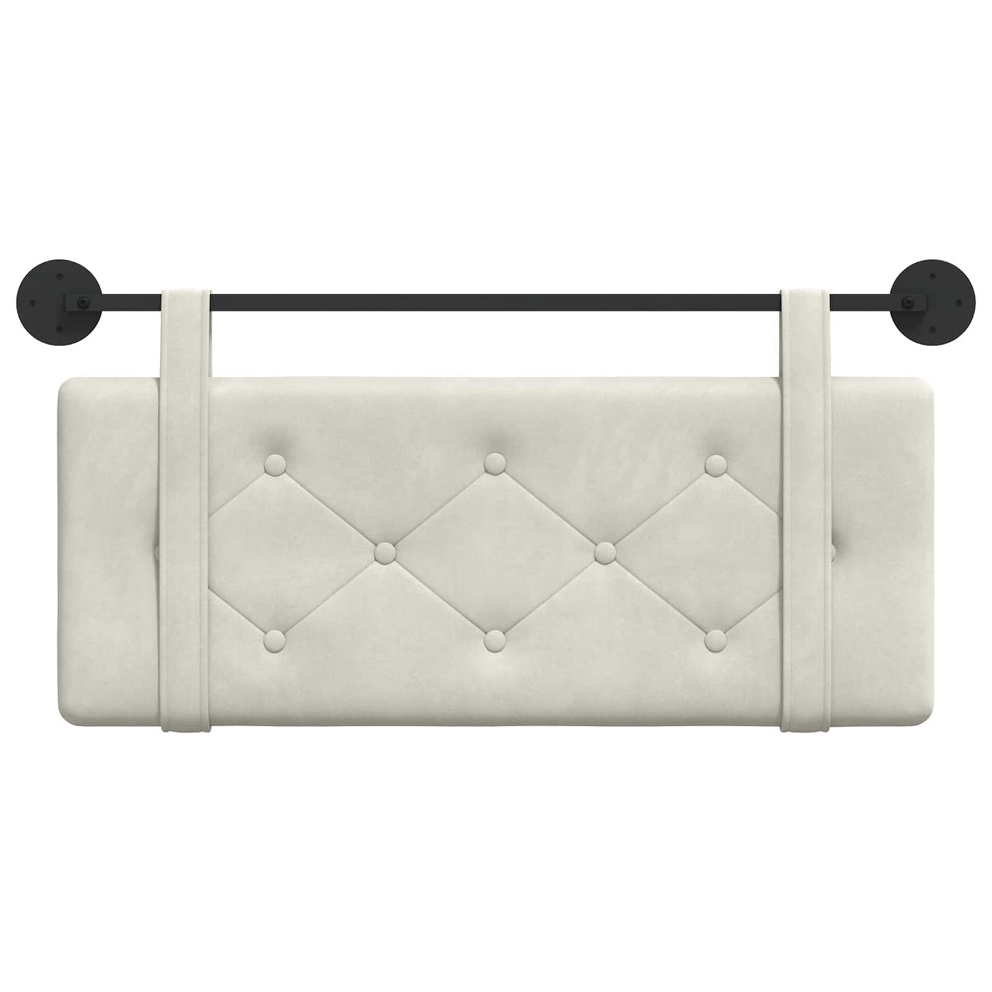 Hangend Hoofdeinde Wandgemonteerd Crème 110 x 55 x 5 cm Fluweel