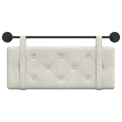 Hangend Hoofdeinde Wandgemonteerd Crème 110 x 55 x 5 cm Fluweel
