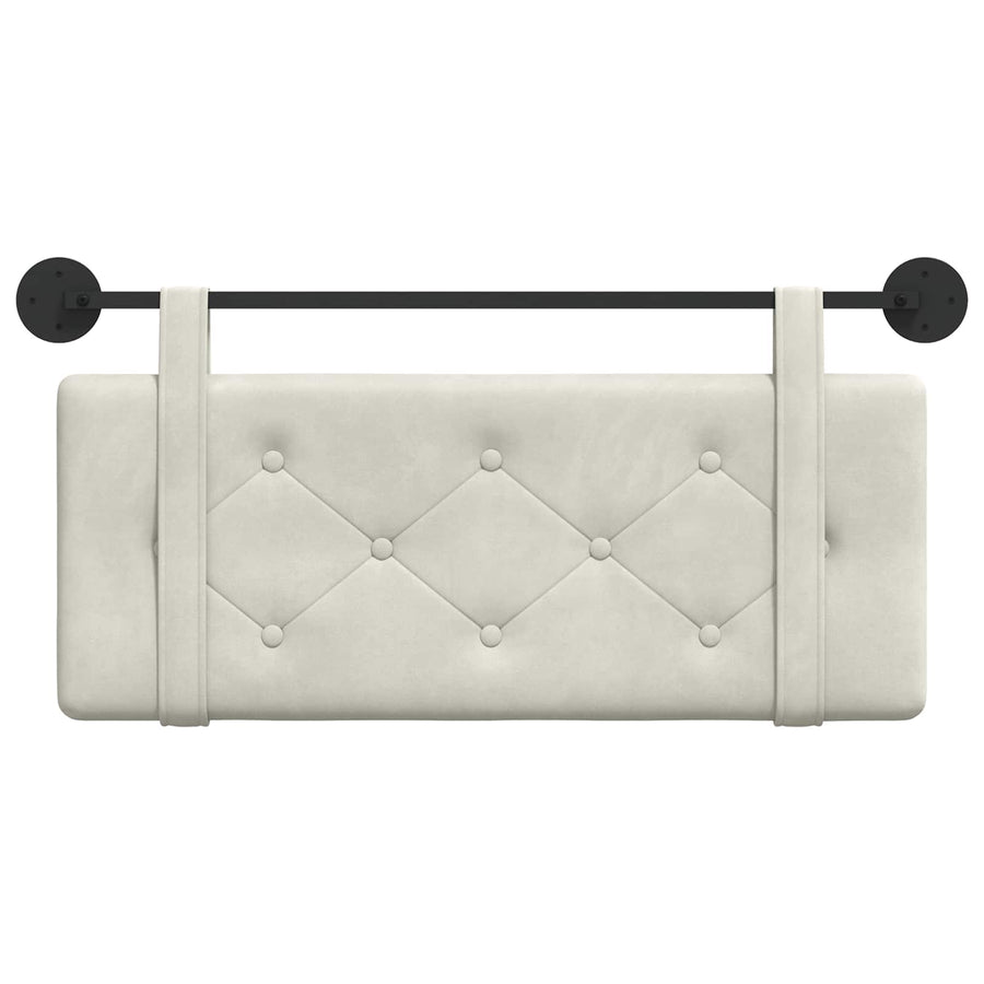 Hangend Hoofdeinde Wandgemonteerd Crème 110 x 55 x 5 cm Fluweel