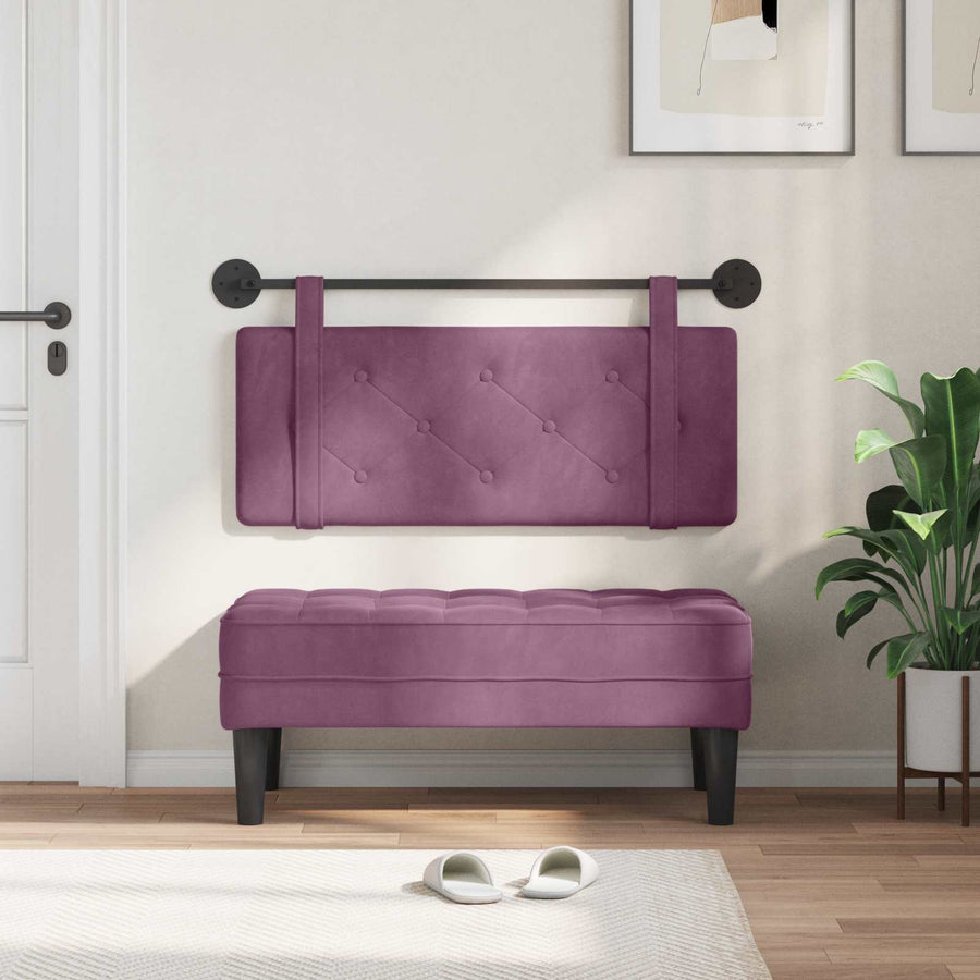 Hangend Hoofdeinde Wandgemonteerd Paars 110 x 55 x 5 cm Fluweel