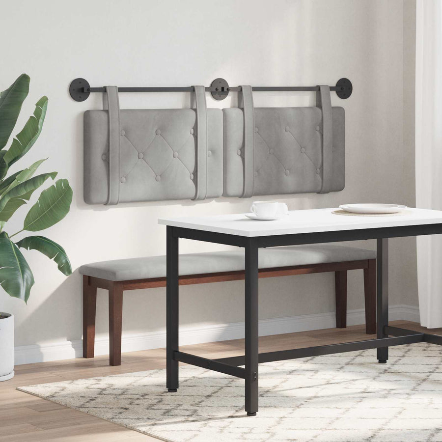 Hangend Hoofdeinde Lichtgrijs 130 x 55 x 5 cm Fluweel